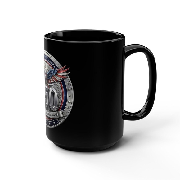 250th USofA Semiquincentennial Anniversary |15oz Black Ceramic Mug  Eagle Emblem - Picture 9 of 10